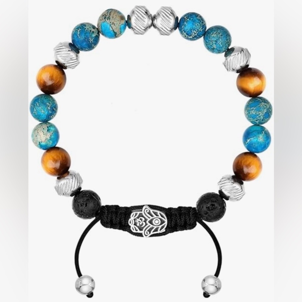 Turquoise and Tiger Eye Adjustable Bracelet for Men/Women/Friendship Bracelet